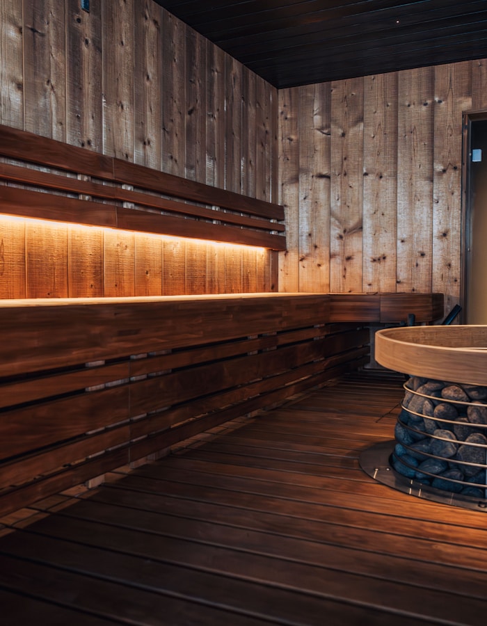 Cedar sauna interior