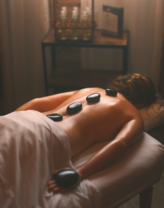 Hot stone massage treatment
