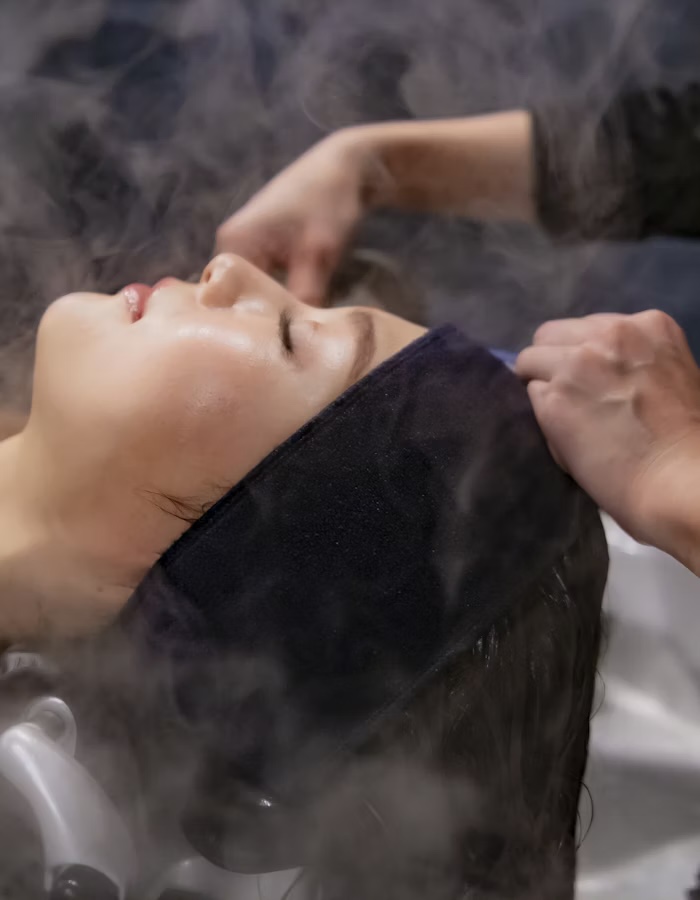 Professional head spa treatment in a private environment